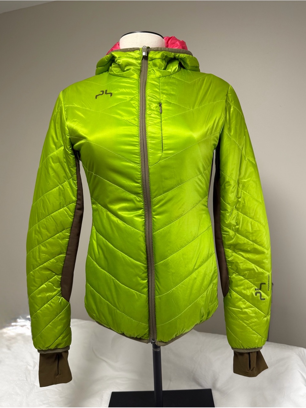 Women's Powderhorn Lime Green Quilted Hooded Puffer Jacket